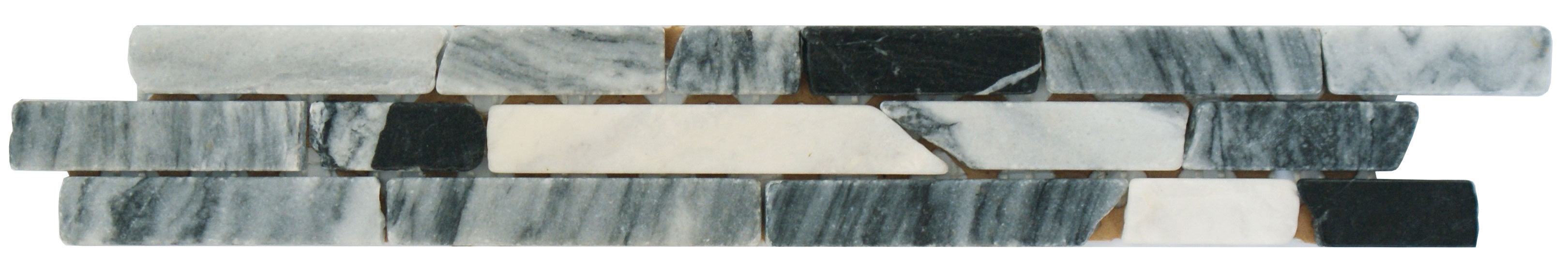 Marmor-Bordüre Ziegel Mix 5x30,5 cm