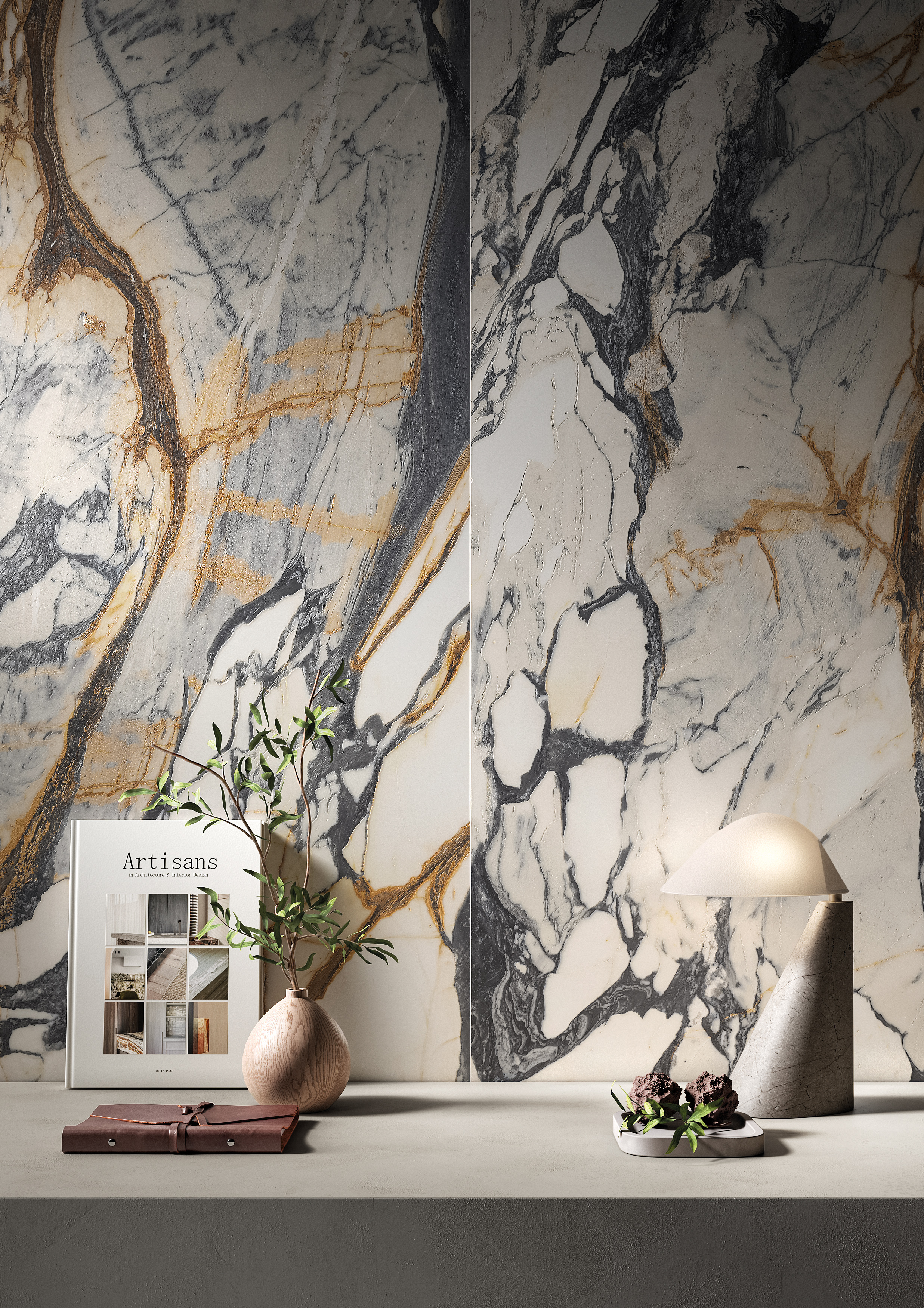 Marmoroptik Calacatta Picasso poliert 120x278cm