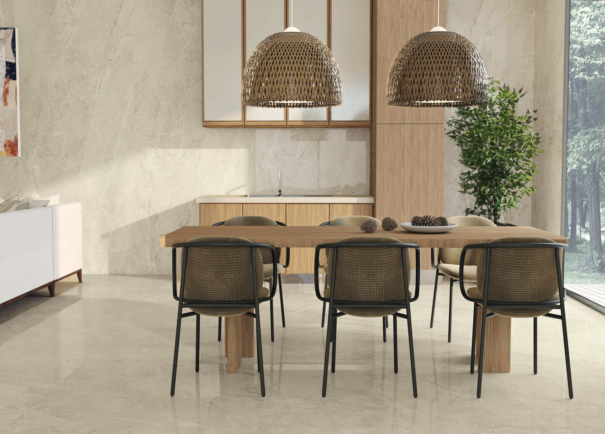 Steinoptik Cream poliert 60x120cm