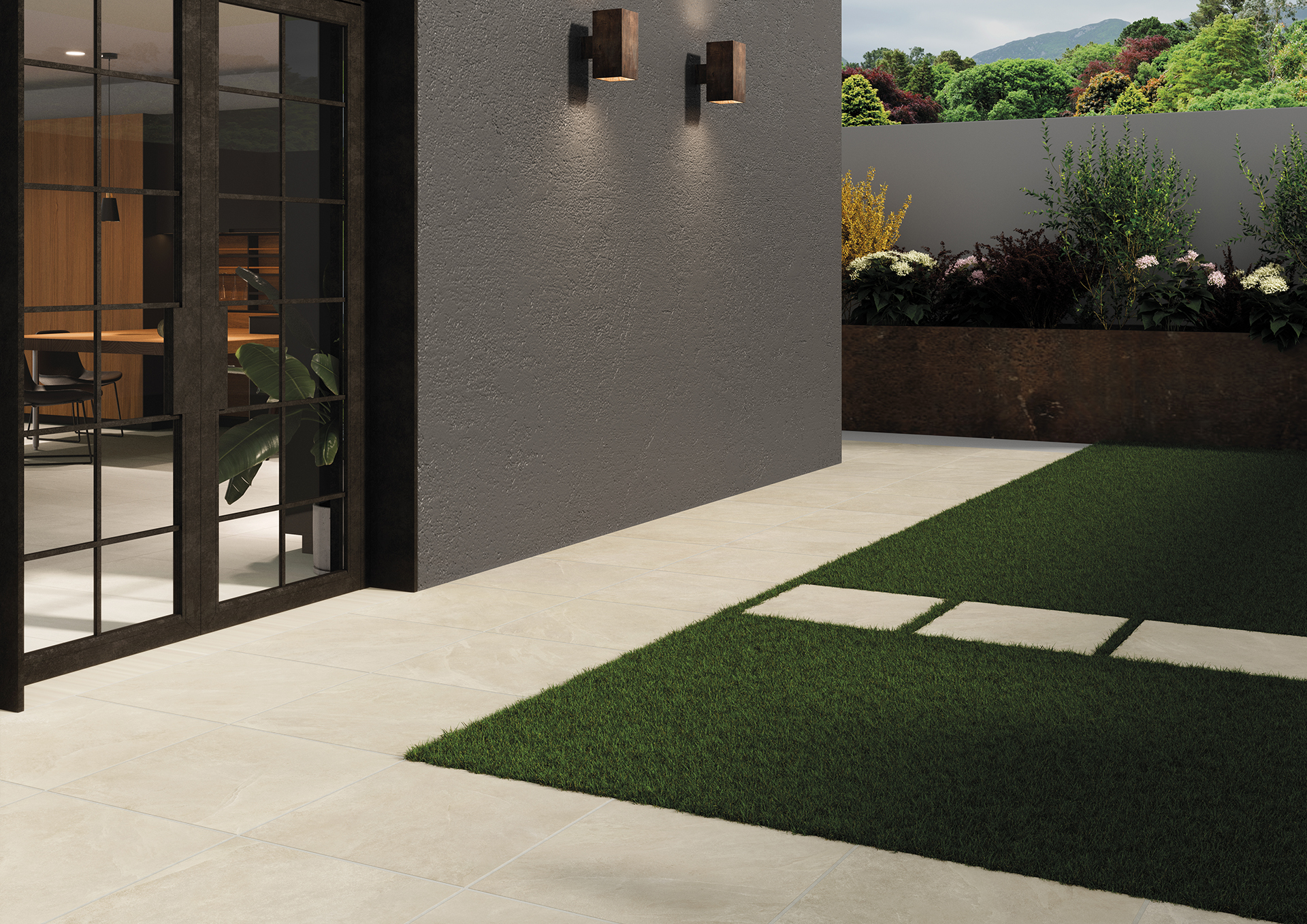 2cm Outdoor Steinoptik Beige 60x60cm