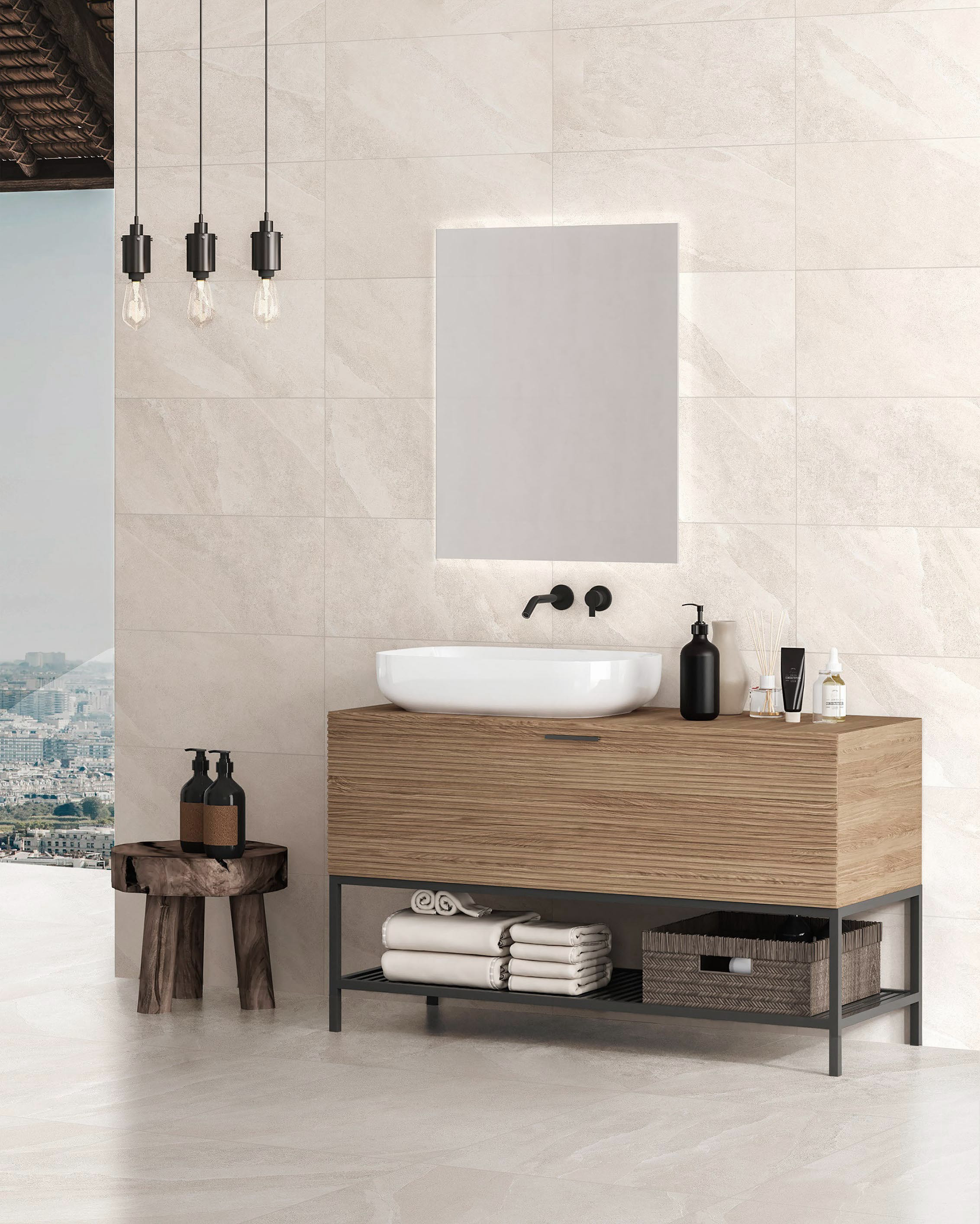 2cm Outdoor Steinoptik Sand 60x60cm