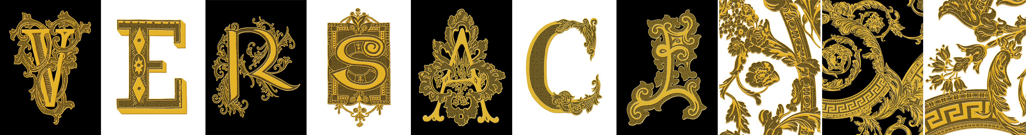 Versace Alphabet Mix Oro 10-Teilig 19,4 x 145 cm