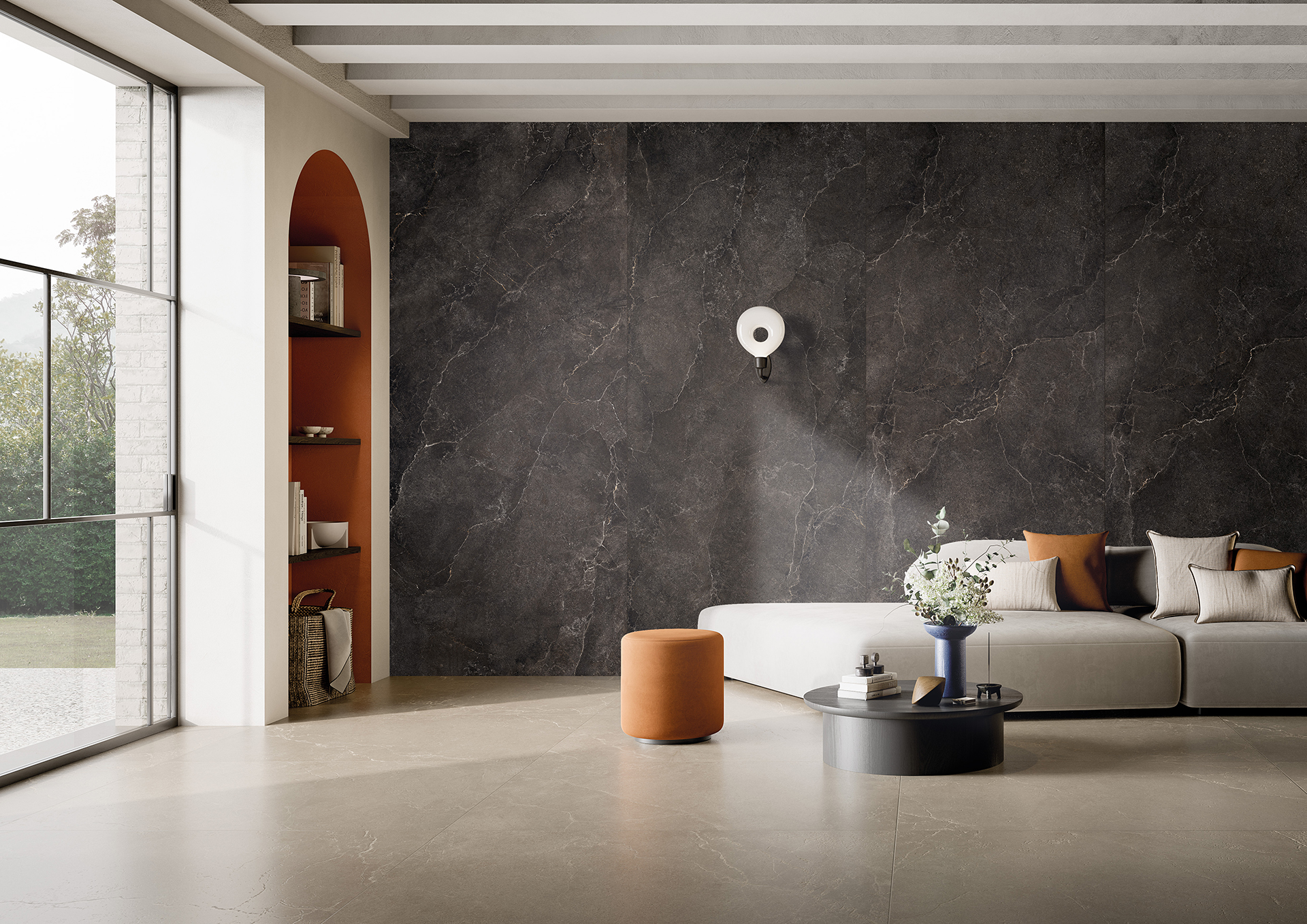 Steinoptik Schwarz 60x120cm