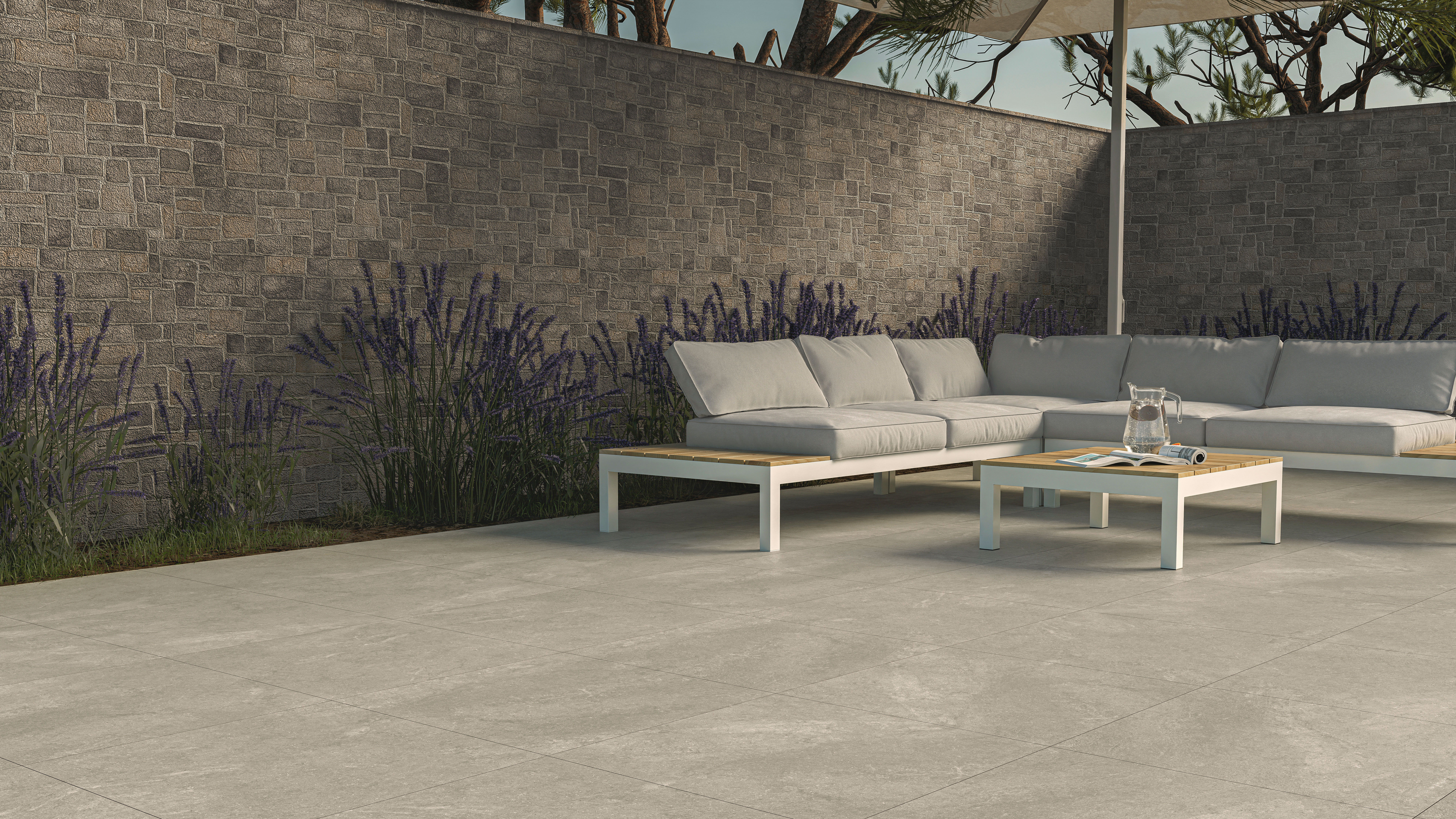 2cm Outdoor Steinoptik Natur 60x60cm