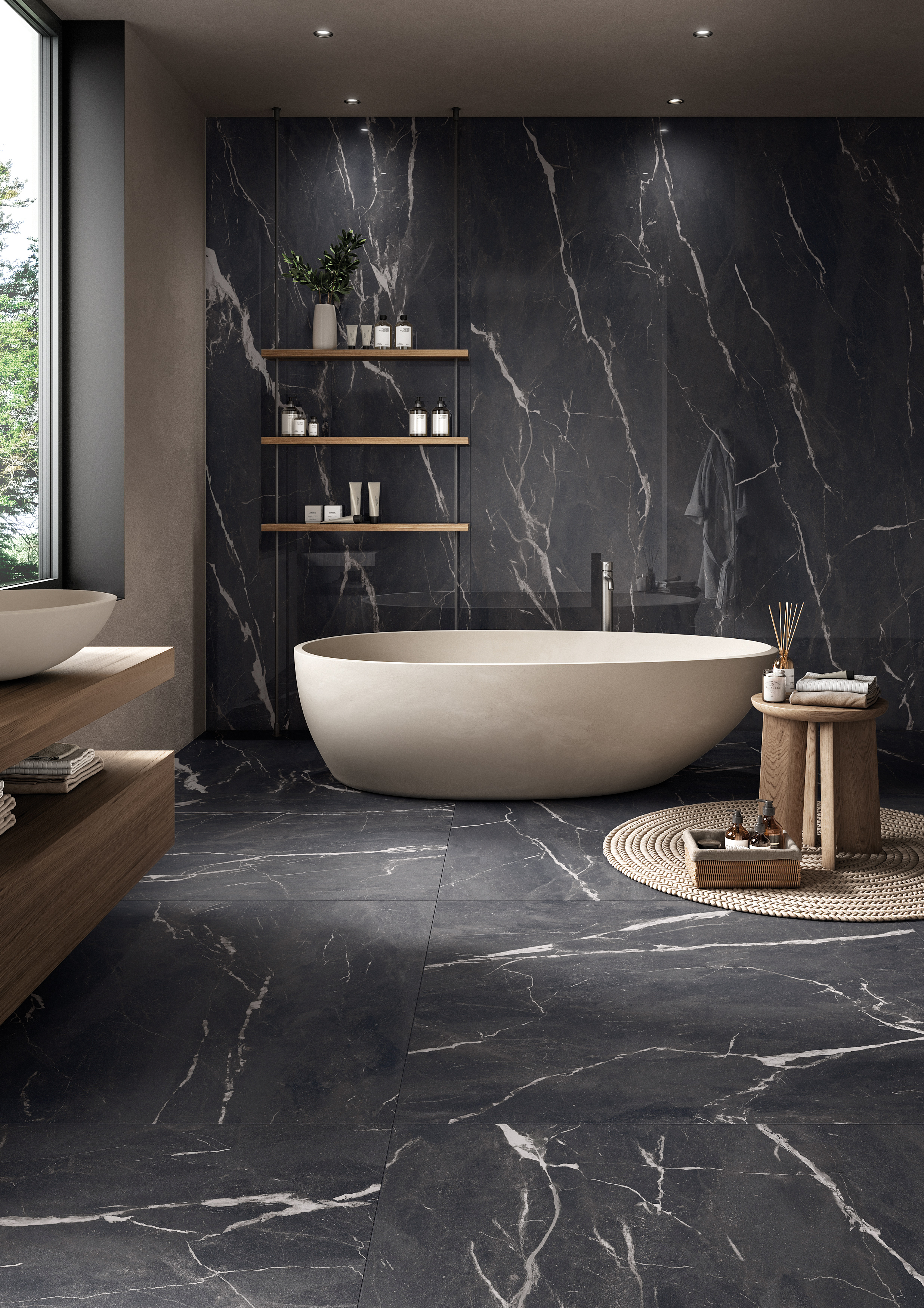 Marmoroptik Black poliert 120x278cm