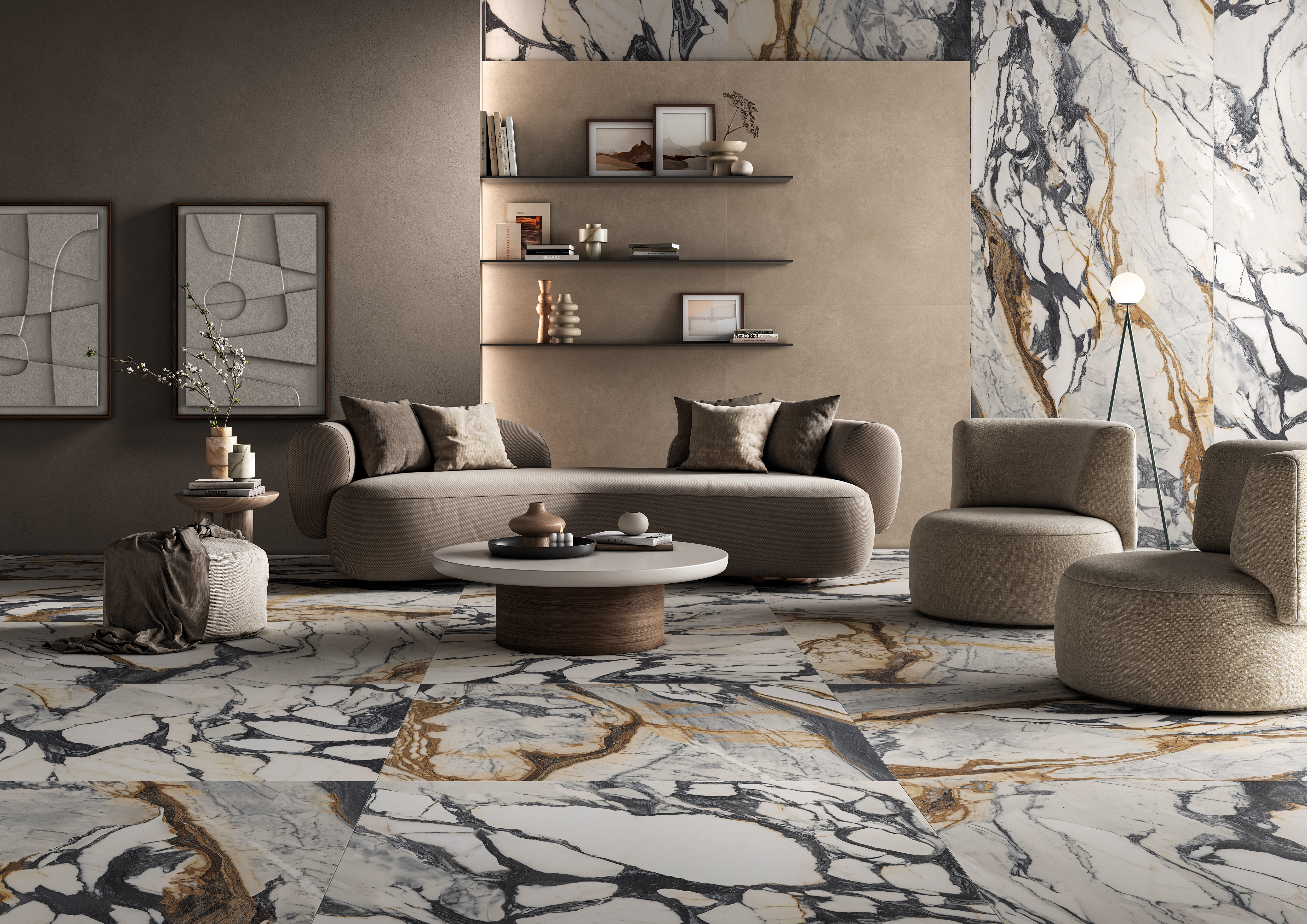 Marmoroptik Calacatta Picasso poliert 120x278cm