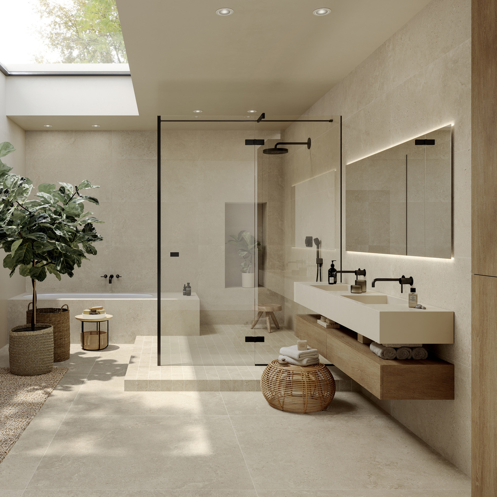 Steinoptik Elfenbein 120x120cm