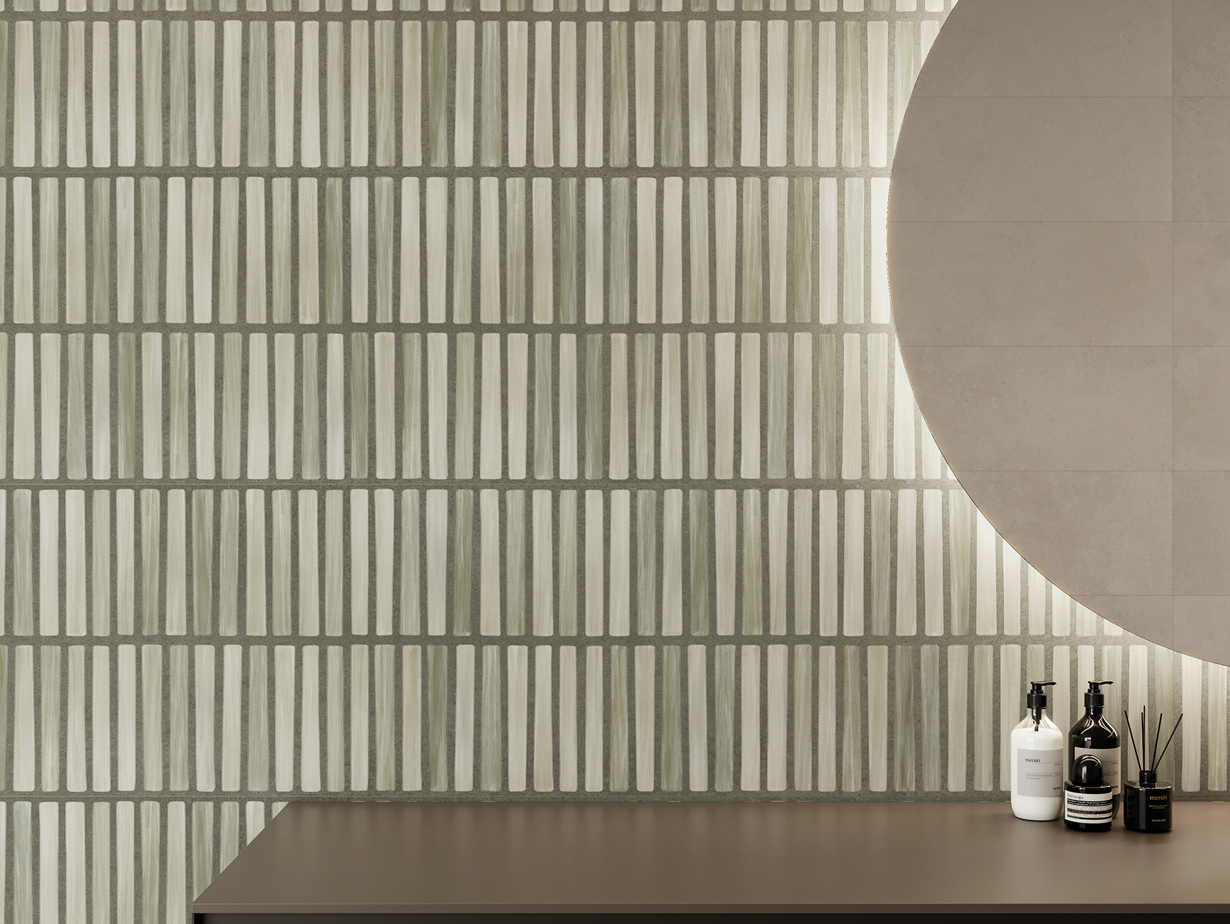 Wandfliese Dekor Grün 40x120cm